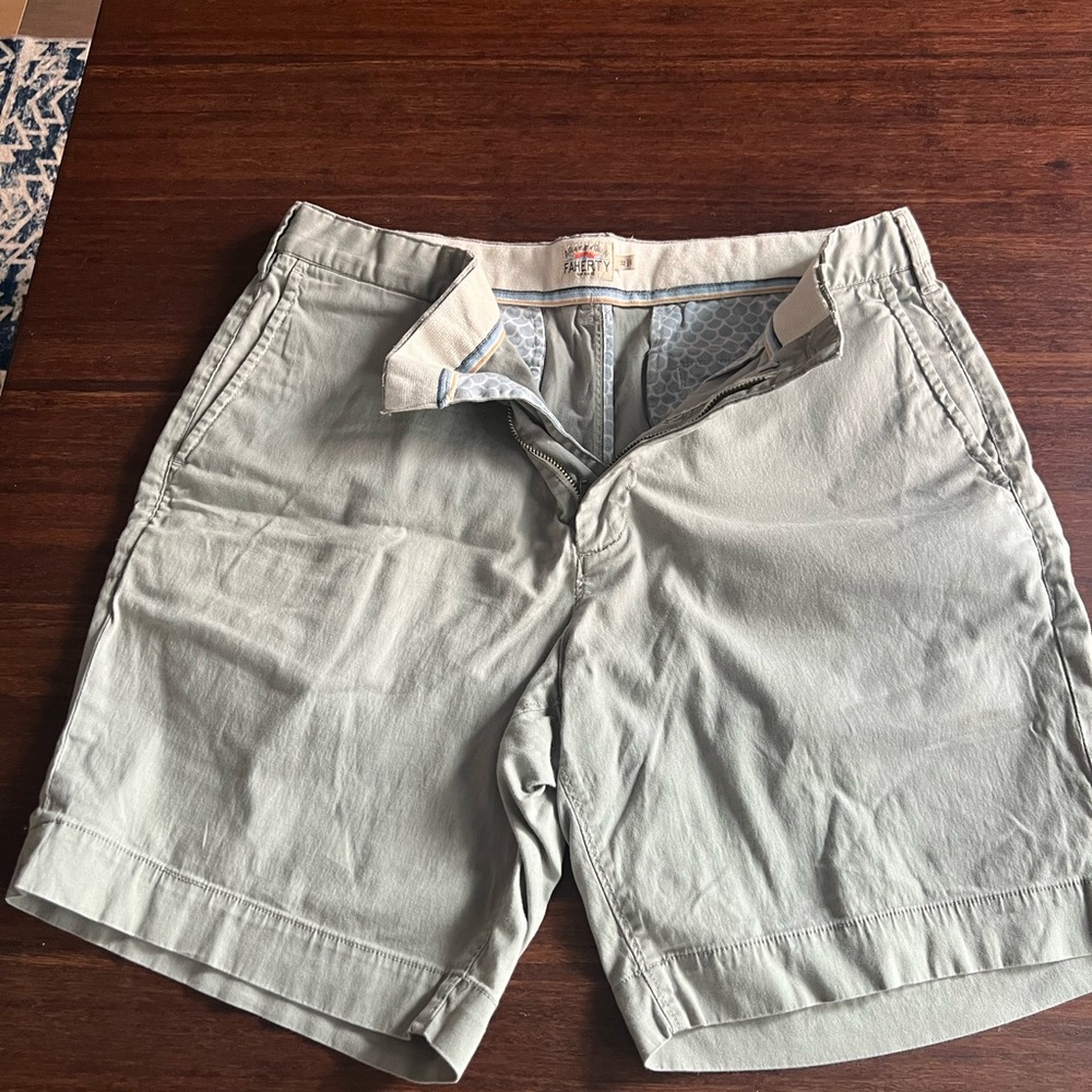 Faherty men’s shirts - sea green / grey